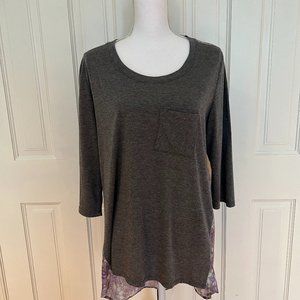 Gray & Purple Tunic Top Made in the USA